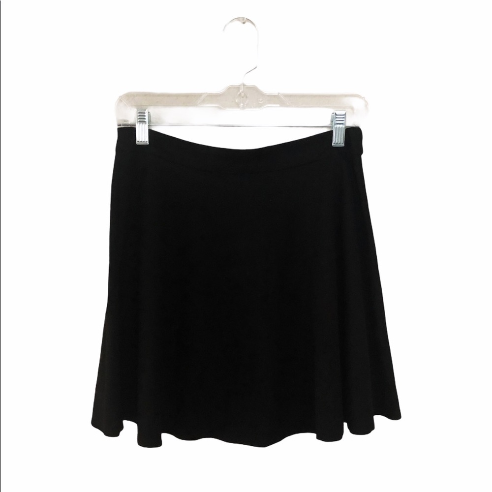 LF One Way Black Suede Circle Skirt